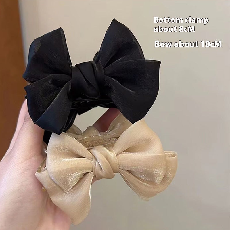 Elegant Bow Bun Grip Female Online Influencer